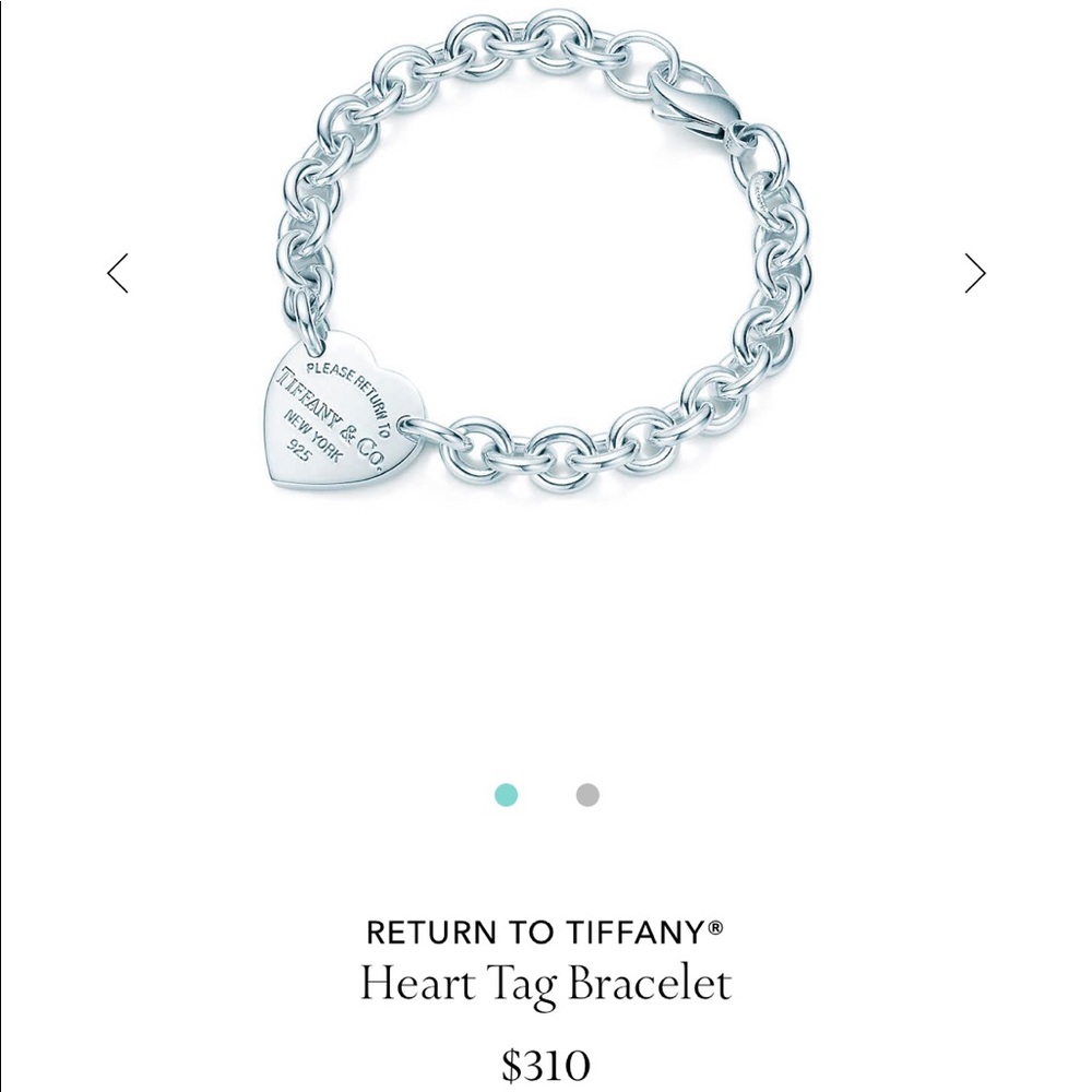 Return to Tiffany Heart Tag Bracelet size 7in.